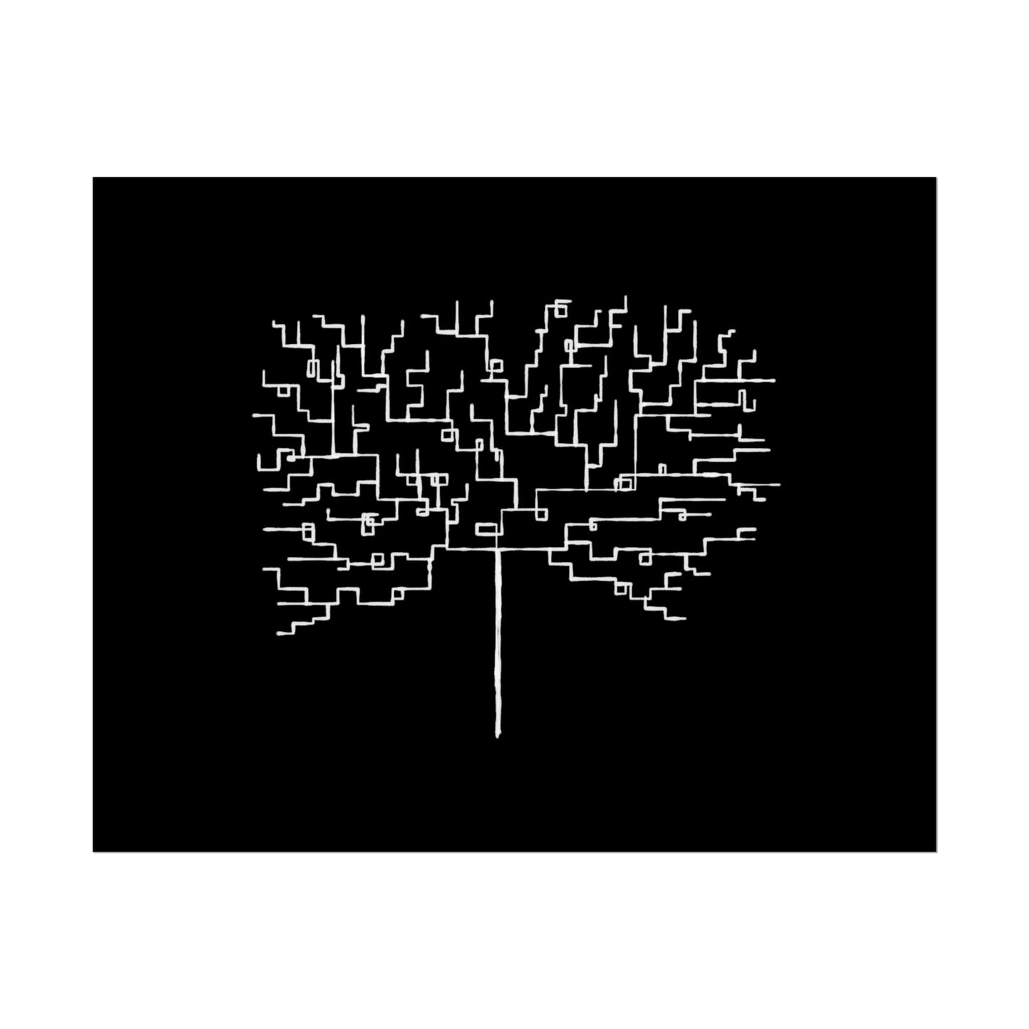 Minimalist Circuit Tree Poster – Modern Tech Wall Art