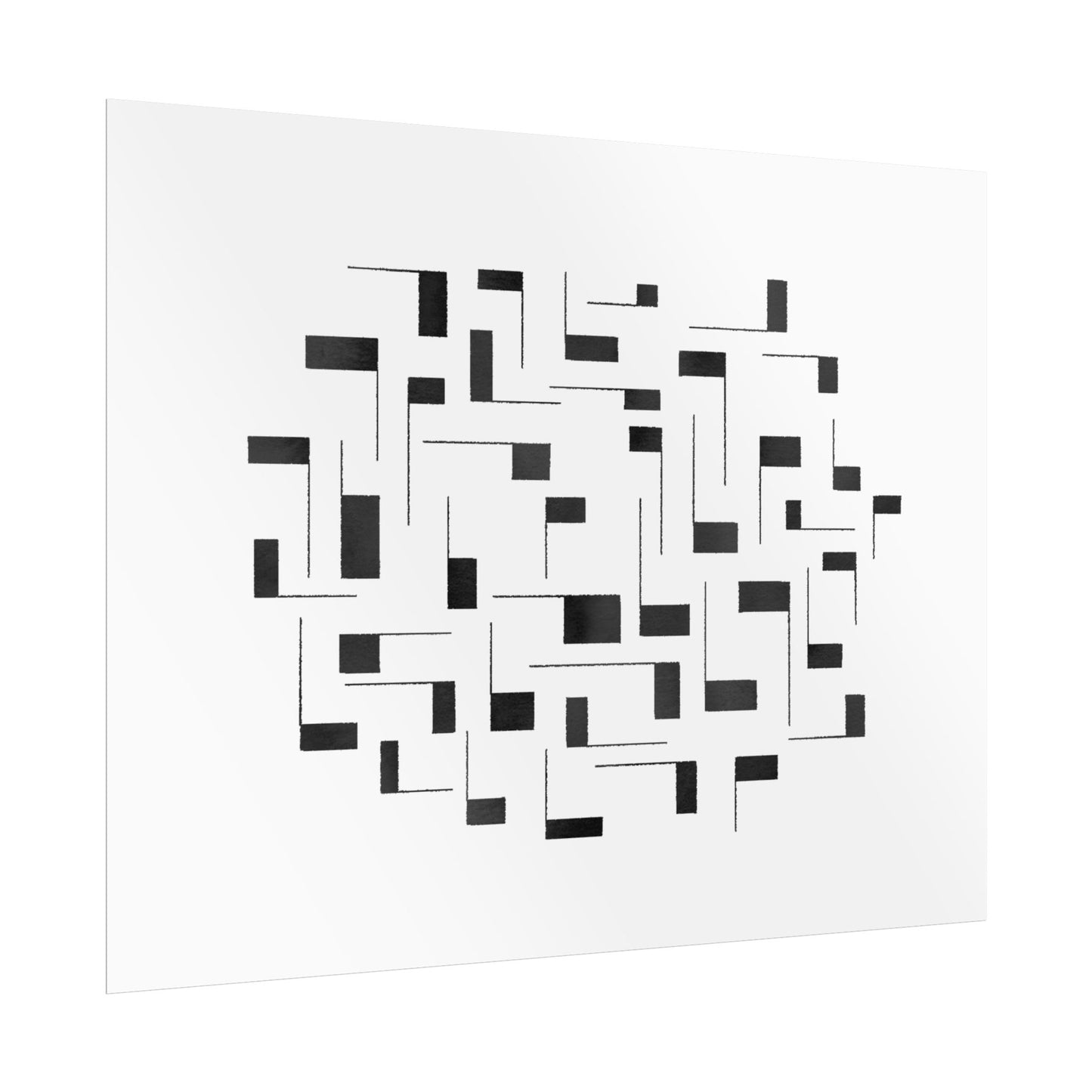 Minimalist Geometric Poster — Black  Abstract Wall Art