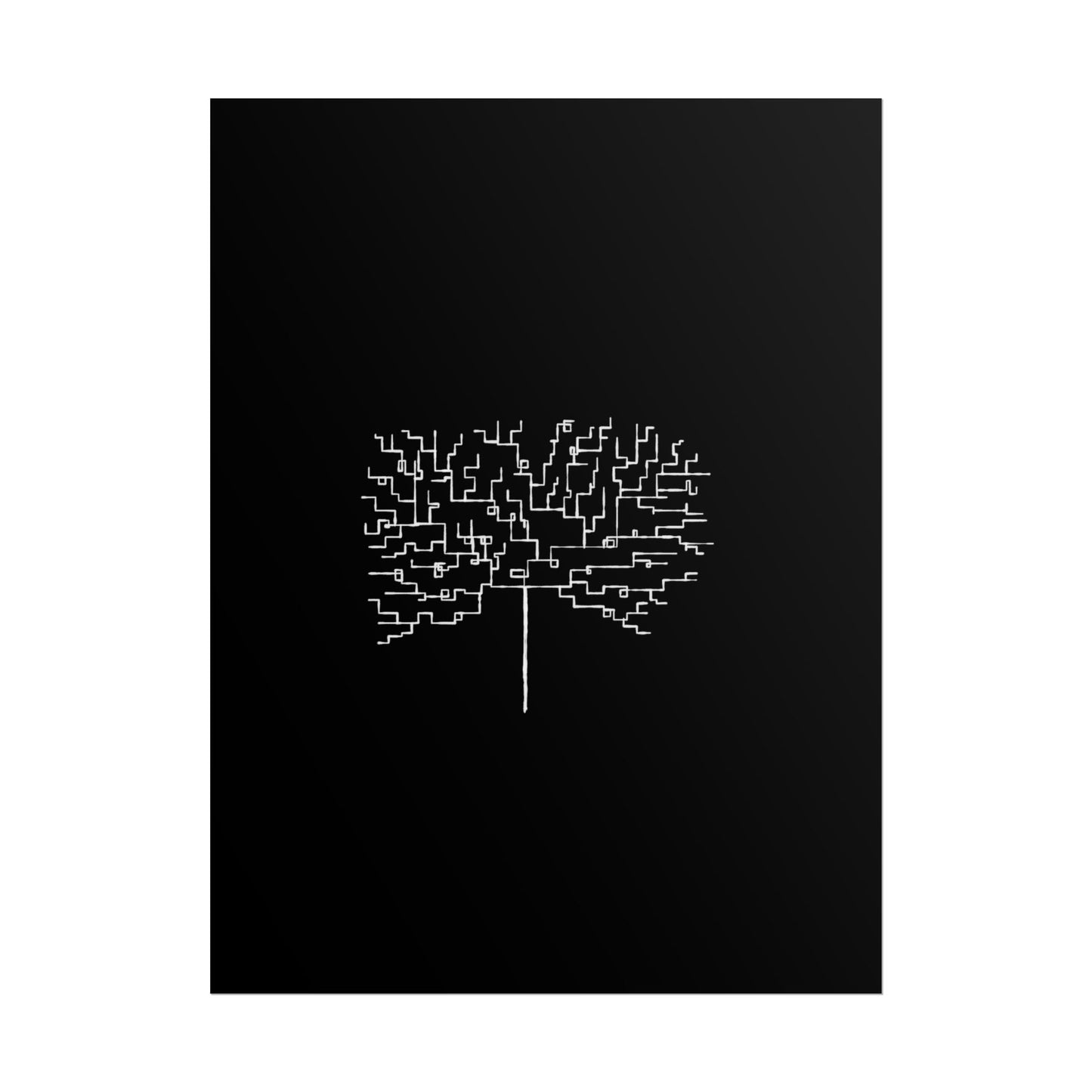Minimalist Circuit Tree Poster – Modern Tech Wall Art