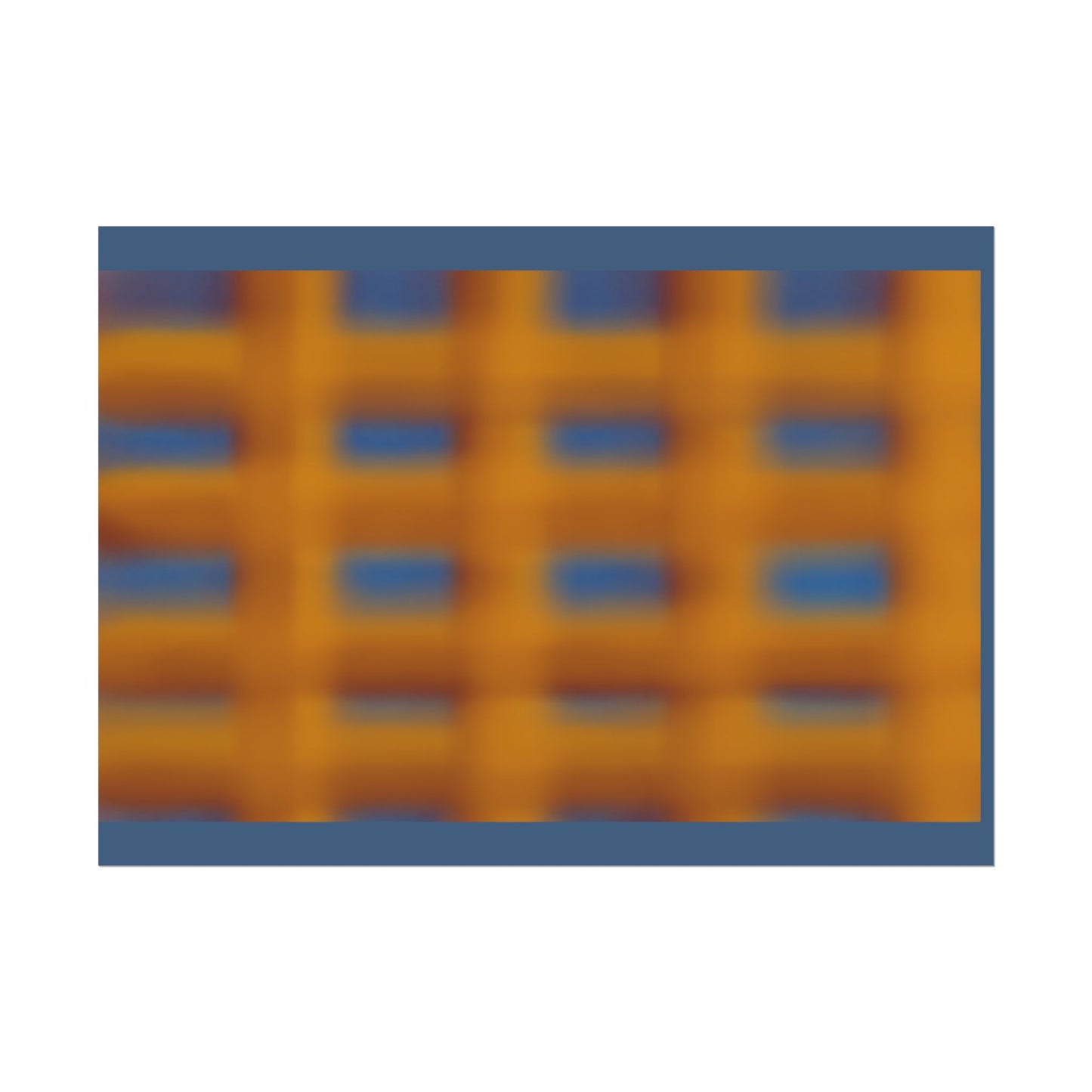 Abstract Grid Rolled Poster – Warm Orange & Blue Modern Wall Art