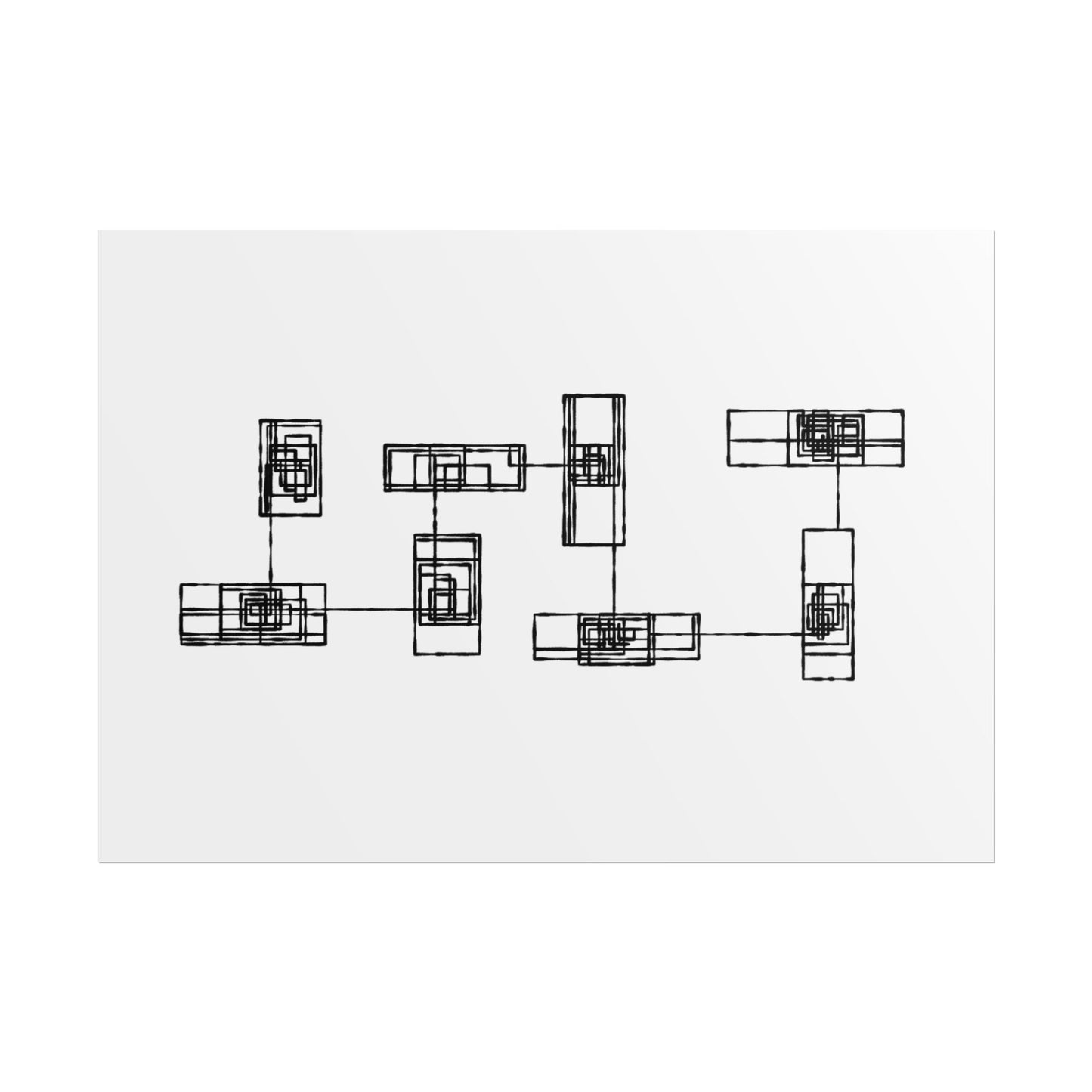 Abstract Minimalist Grid Poster — Modern Geometric Wall Art (Rolled)