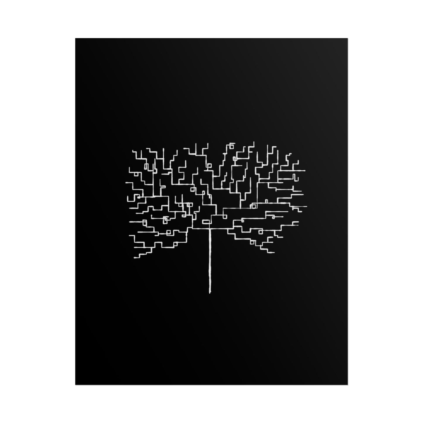 Minimalist Circuit Tree Poster – Modern Tech Wall Art