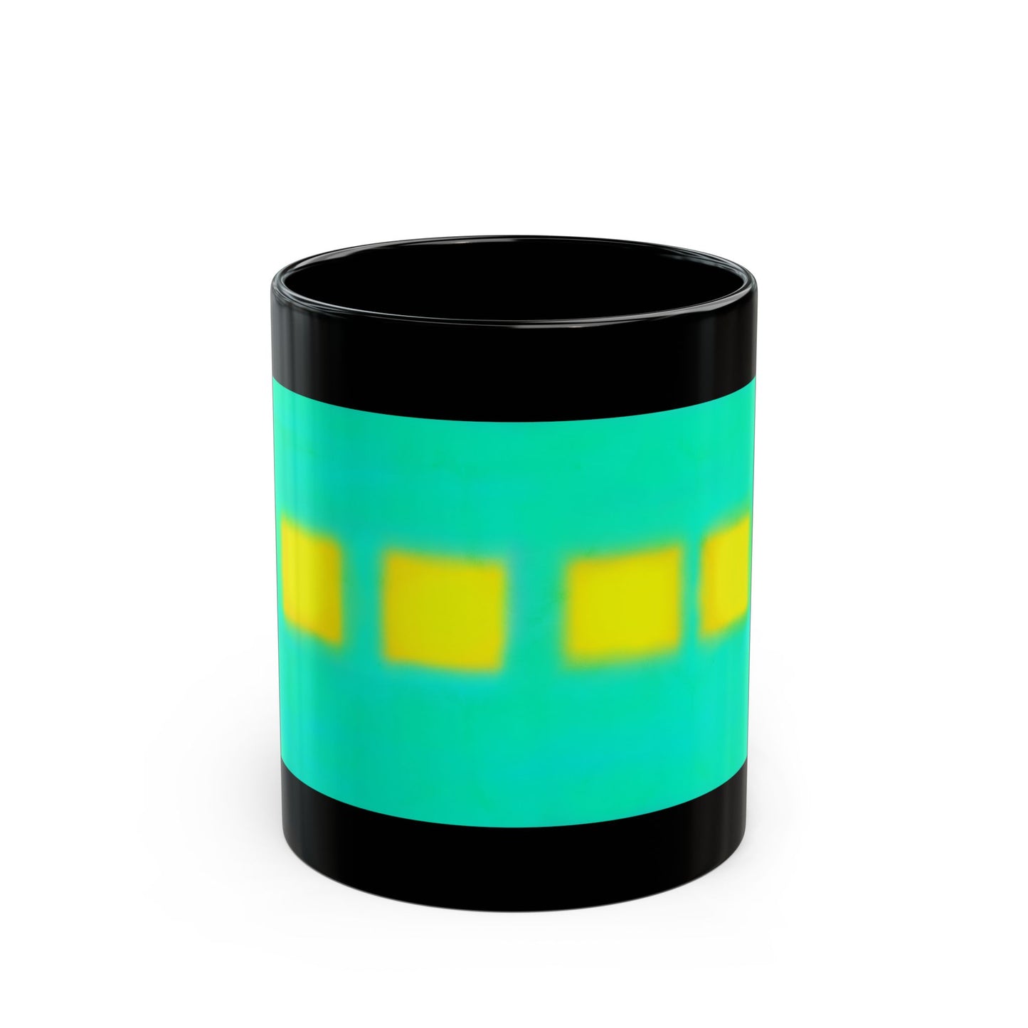 Abstract Teal & Yellow Stripe Mug part of "sun series" — Modern Geometric Coffee Cup (11oz/15oz)