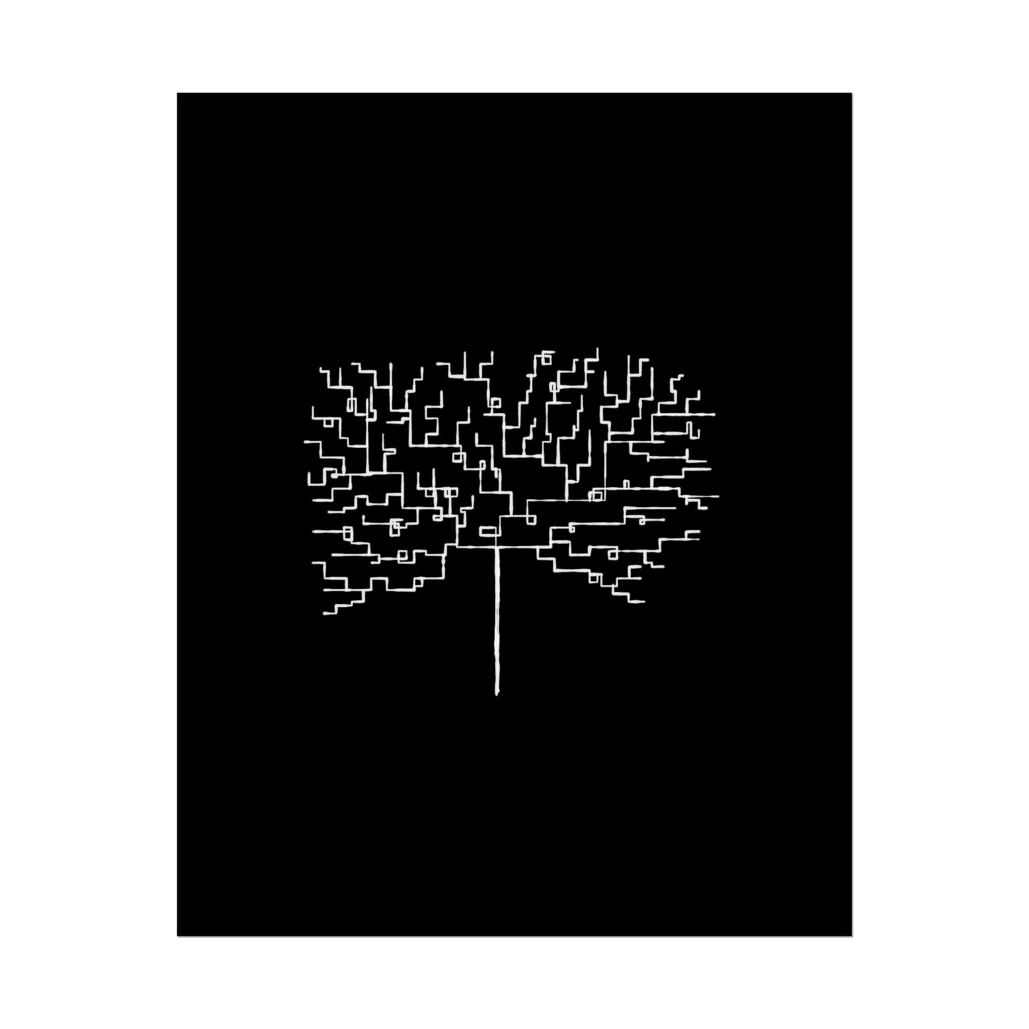 Minimalist Circuit Tree Poster – Modern Tech Wall Art