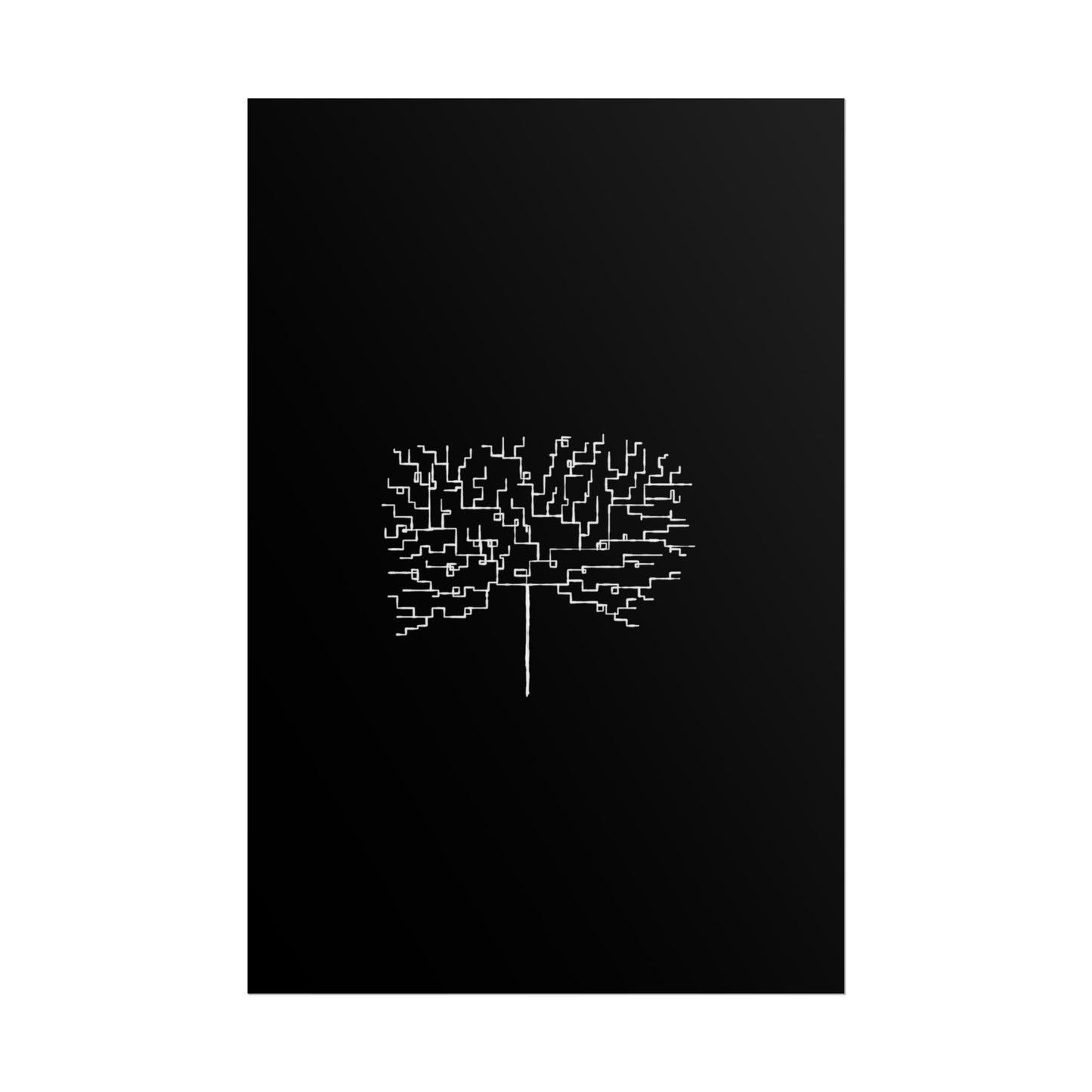 Minimalist Circuit Tree Poster – Modern Tech Wall Art