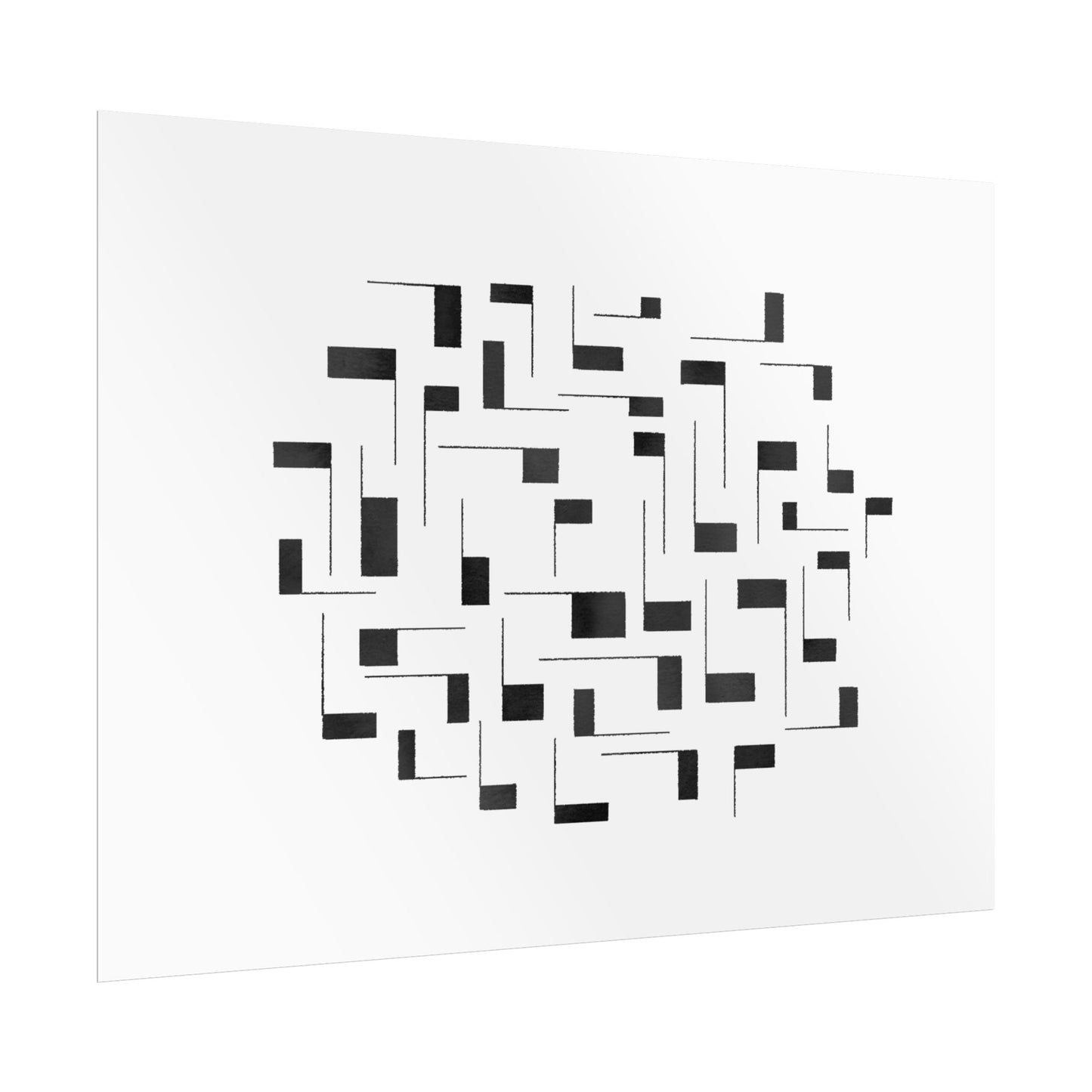 Minimalist Geometric Poster — Black  Abstract Wall Art