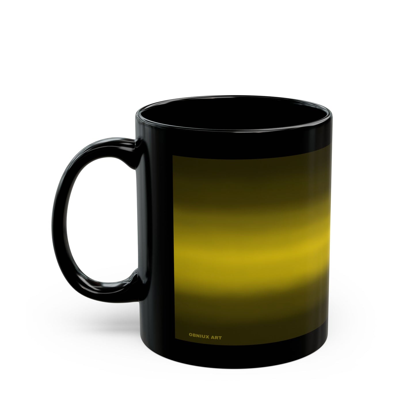Black Gradient Stripe Mug — Yellow Ombre Ceramic Coffee Mug(11oz & 15oz)