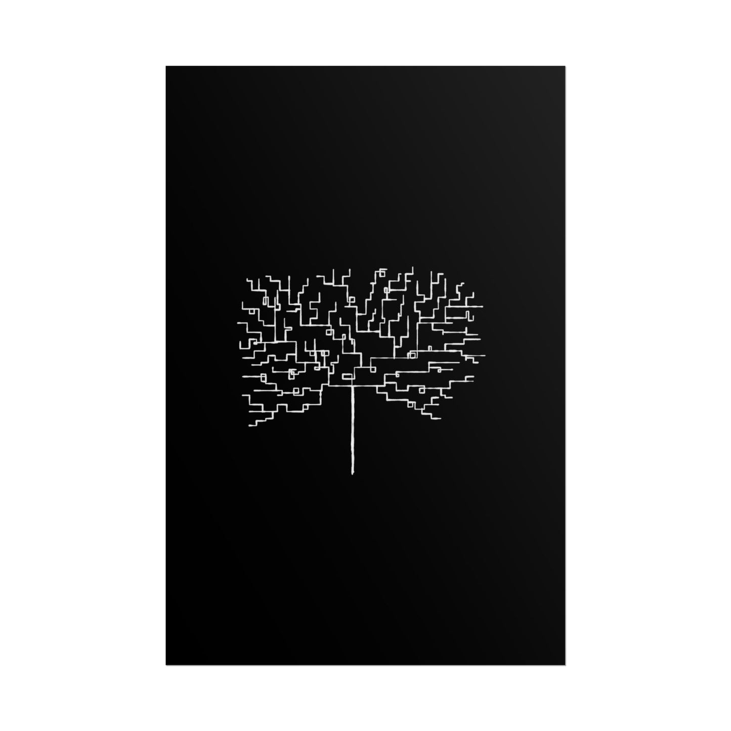 Minimalist Circuit Tree Poster – Modern Tech Wall Art