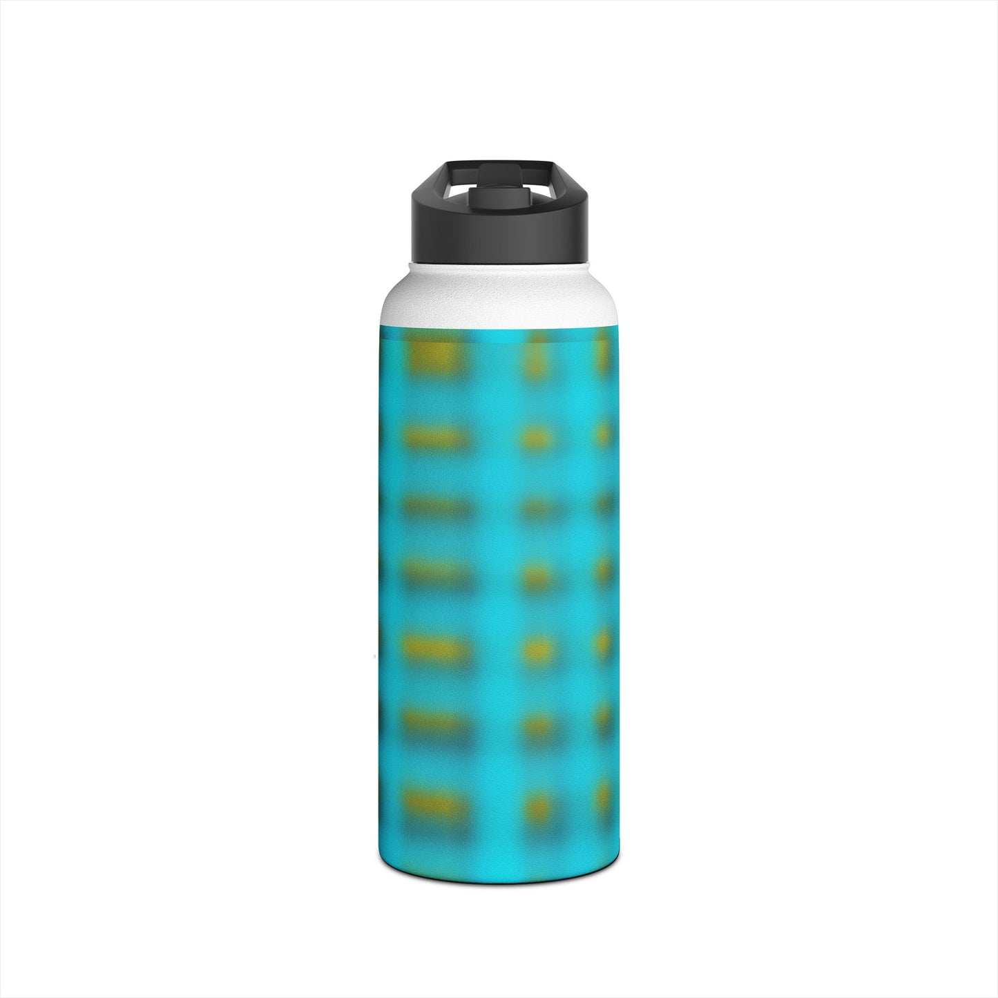 Turquoise Plaid Stainless Steel Water Bottle – Insulated Travel Flask
