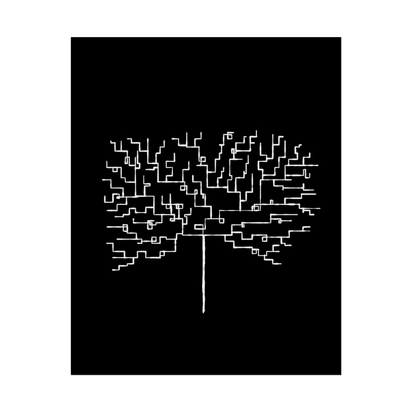 Minimalist Circuit Tree Poster – Modern Tech Wall Art