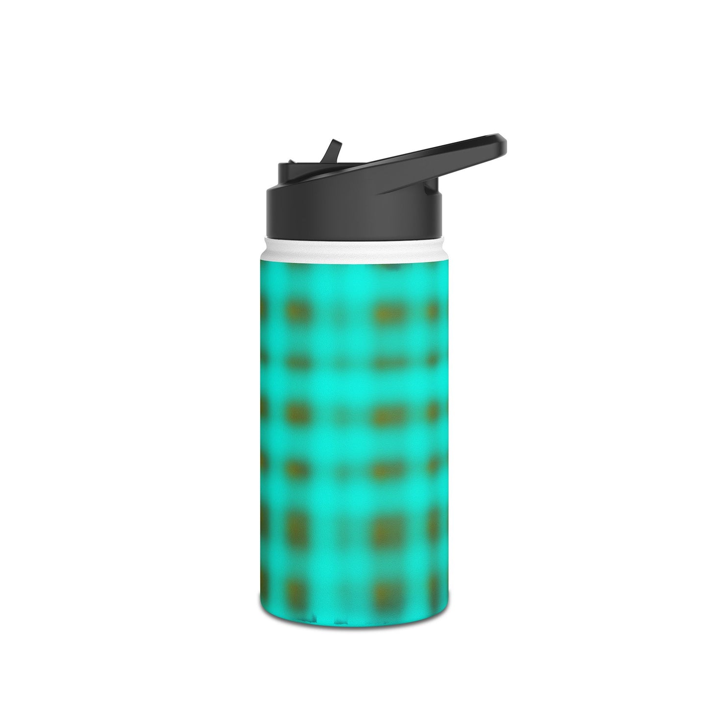 Aqua Plaid Stainless Steel Water Bottle – Insulated Travel Bottle