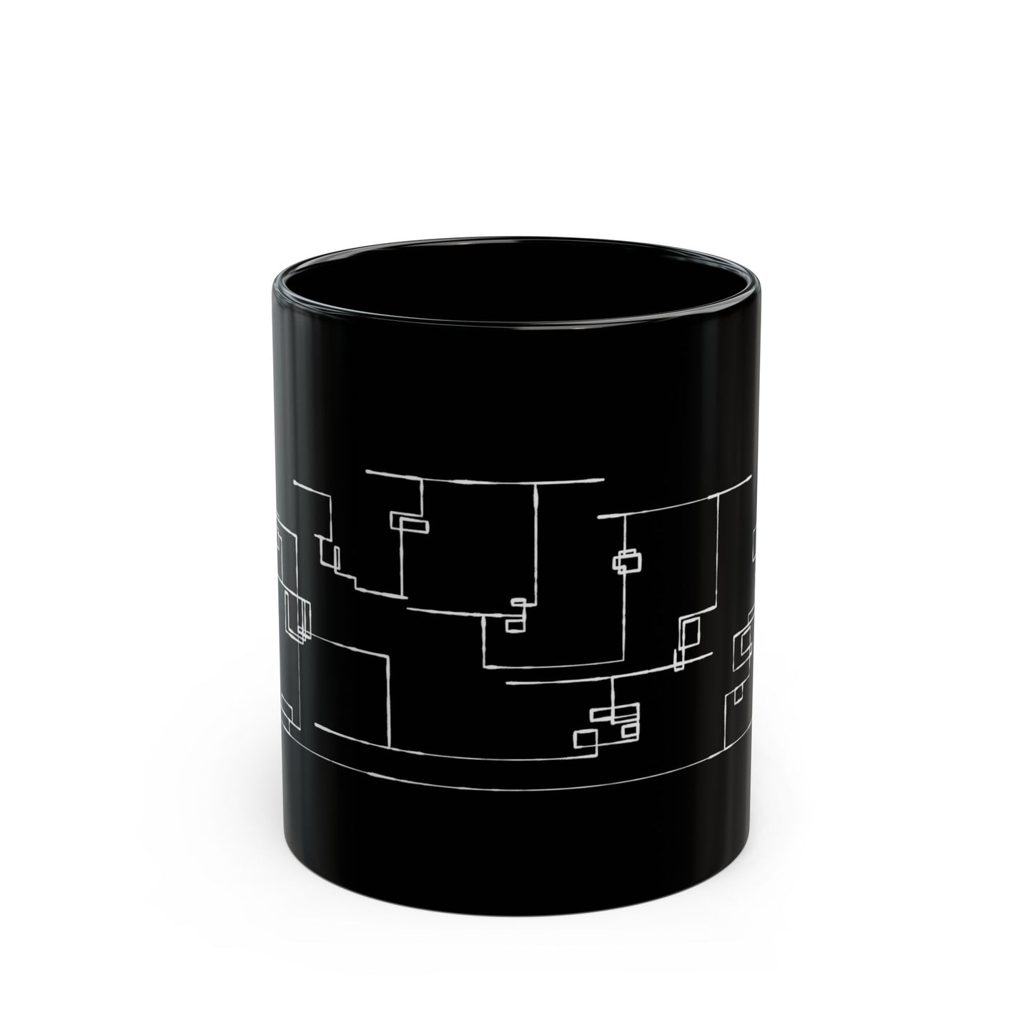 Circuit Diagram Black Mug — Minimal Tech Coffee Mug(11oz/15oz)