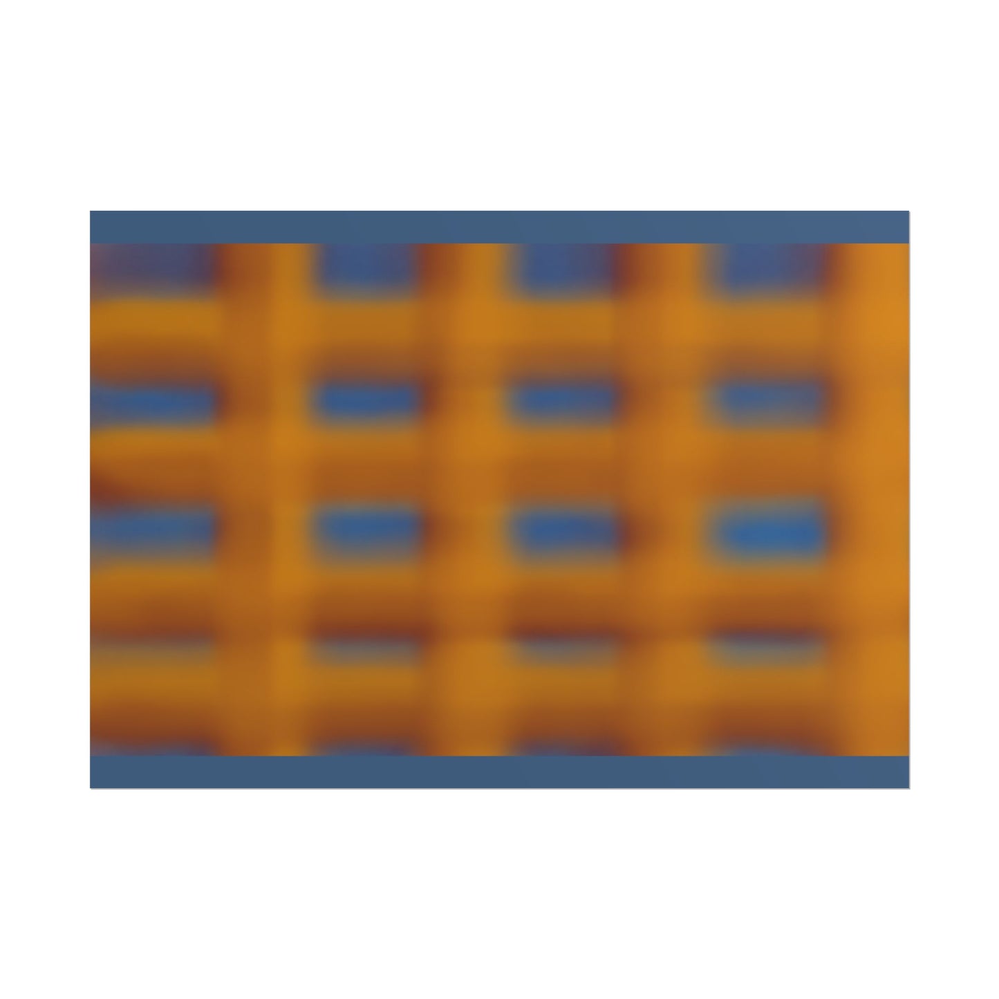 Abstract Grid Rolled Poster – Warm Orange & Blue Modern Wall Art