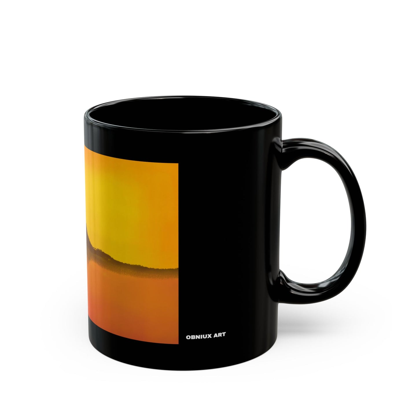 Sunset mountain Desert Silhouette Mug — Black Ceramic Coffee mug (11oz/15oz)