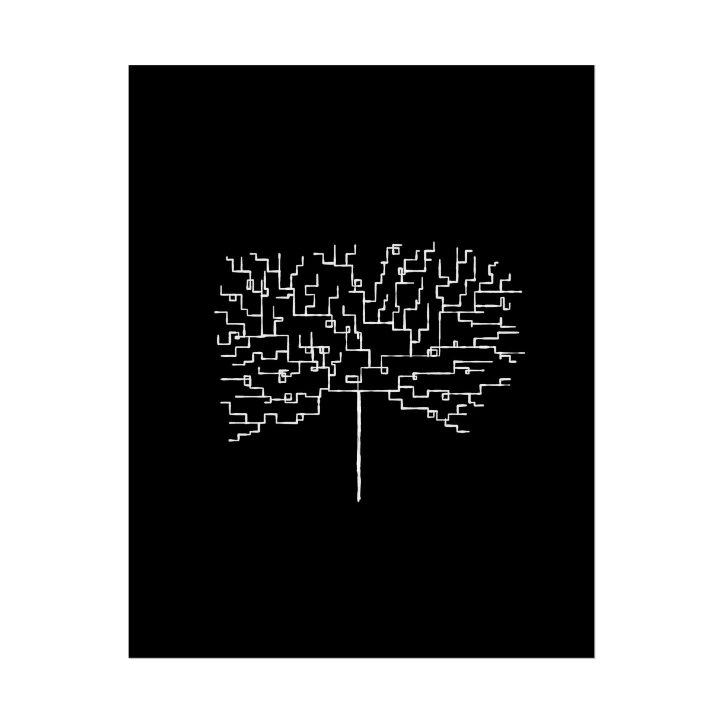 Minimalist Circuit Tree Poster – Modern Tech Wall Art