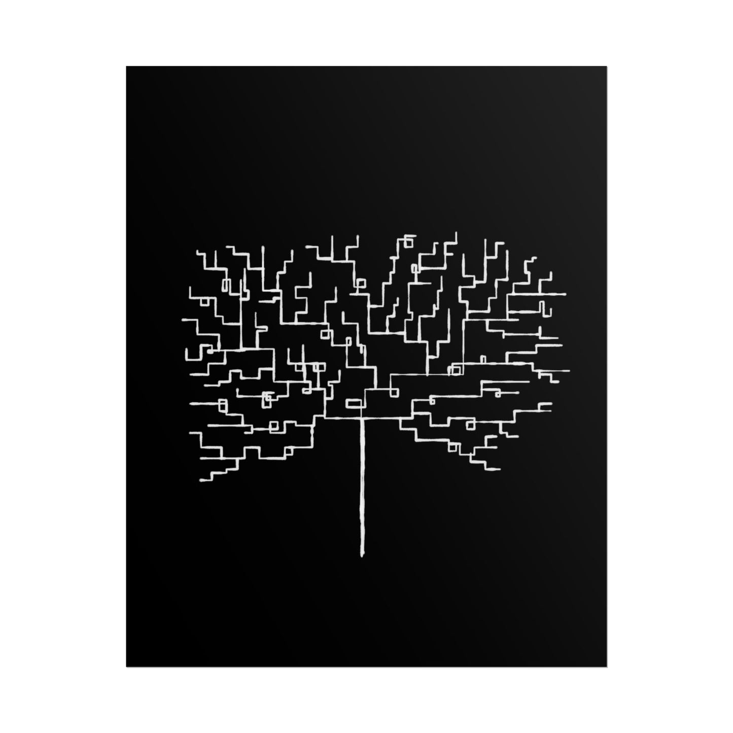 Minimalist Circuit Tree Poster – Modern Tech Wall Art