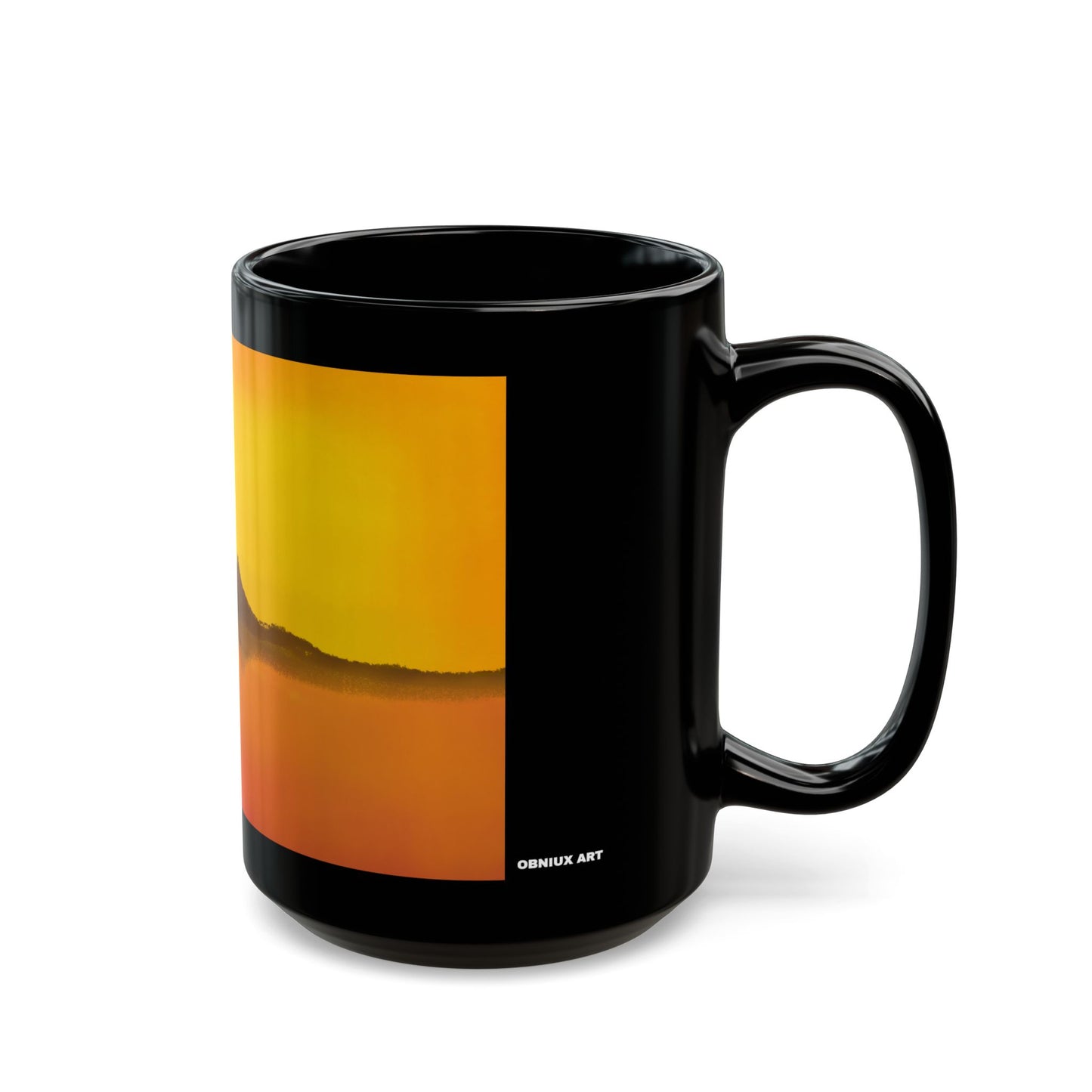 Sunset mountain Desert Silhouette Mug — Black Ceramic Coffee mug (11oz/15oz)