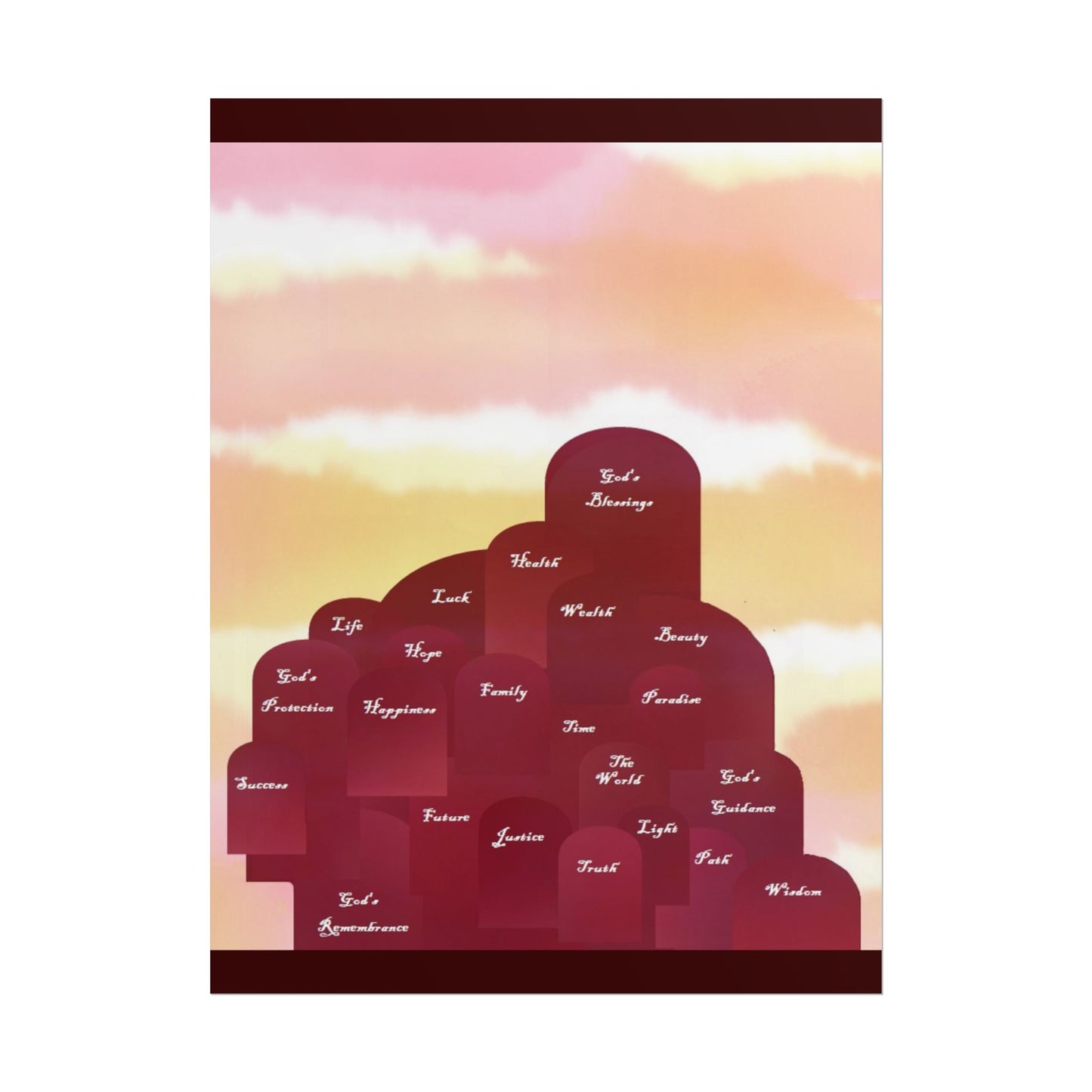 Inspirational Word Cloud "Windows of the future" wishing Poster – Rolled Motivational Wall Art
