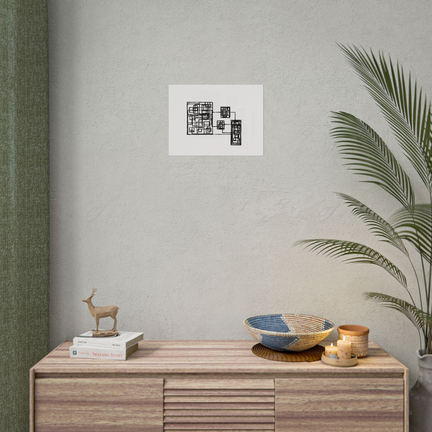 Abstract Geometric Art Poster — Minimal Black Print
