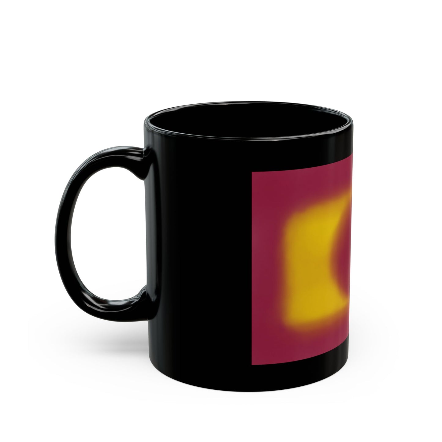 Abstract Sunset Circle Black Mug — Modern Geometric Coffee Cup (11oz, 15oz)