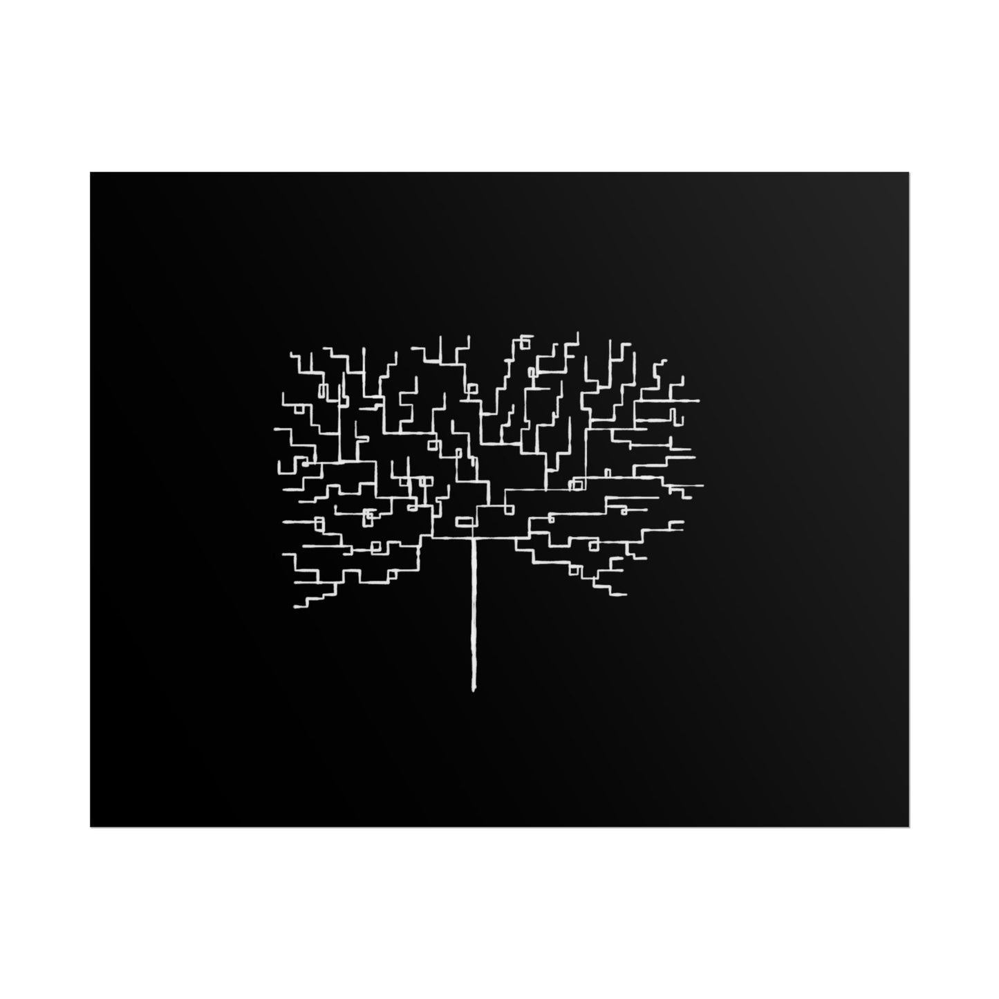 Minimalist Circuit Tree Poster – Modern Tech Wall Art