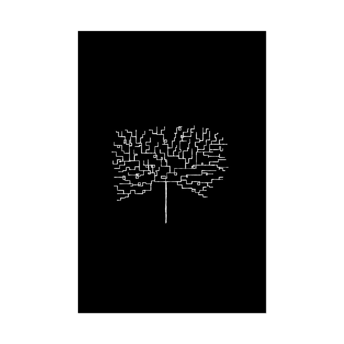 Minimalist Circuit Tree Poster – Modern Tech Wall Art