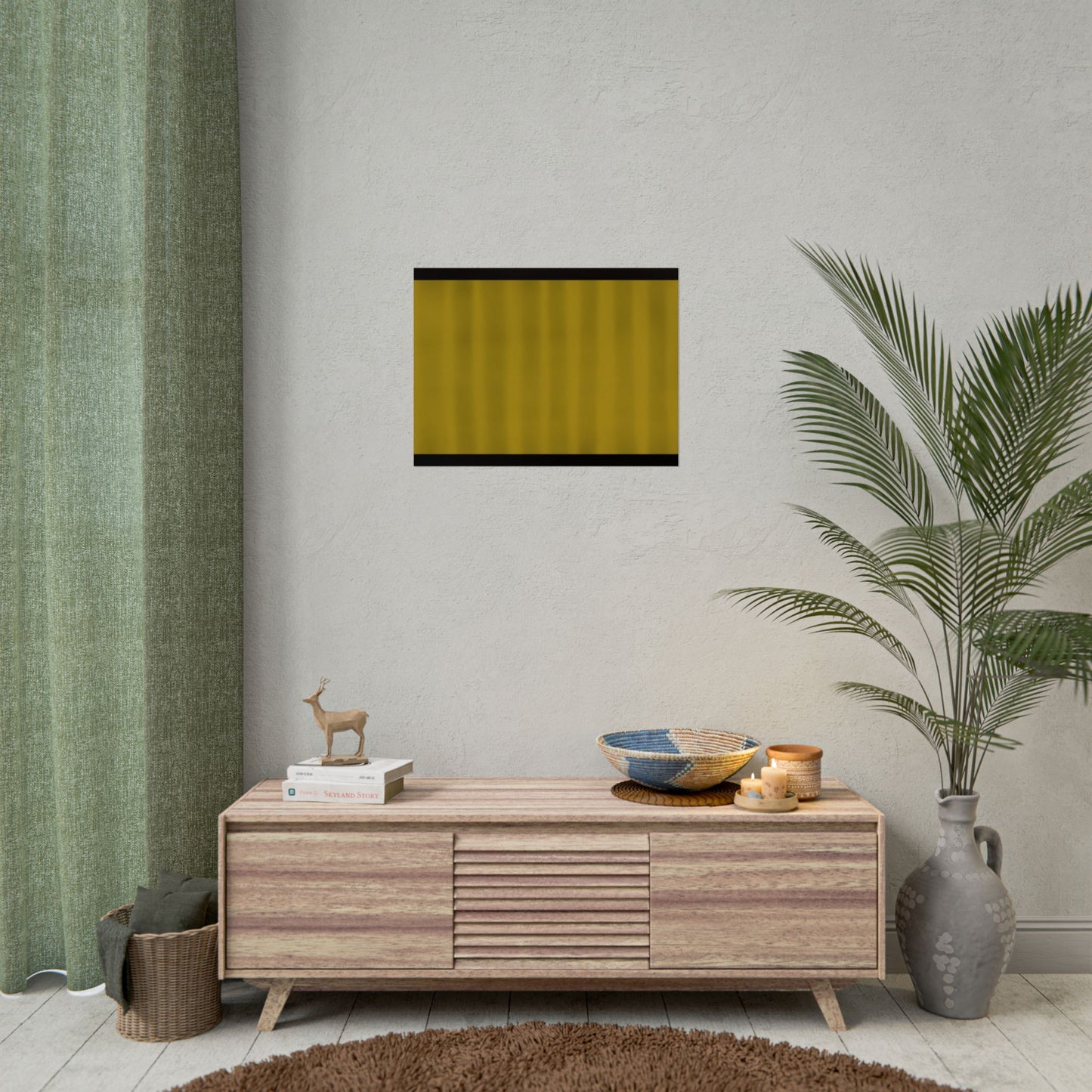 Gold Minimalist Rolled Poster — Modern Metallic Wall Art