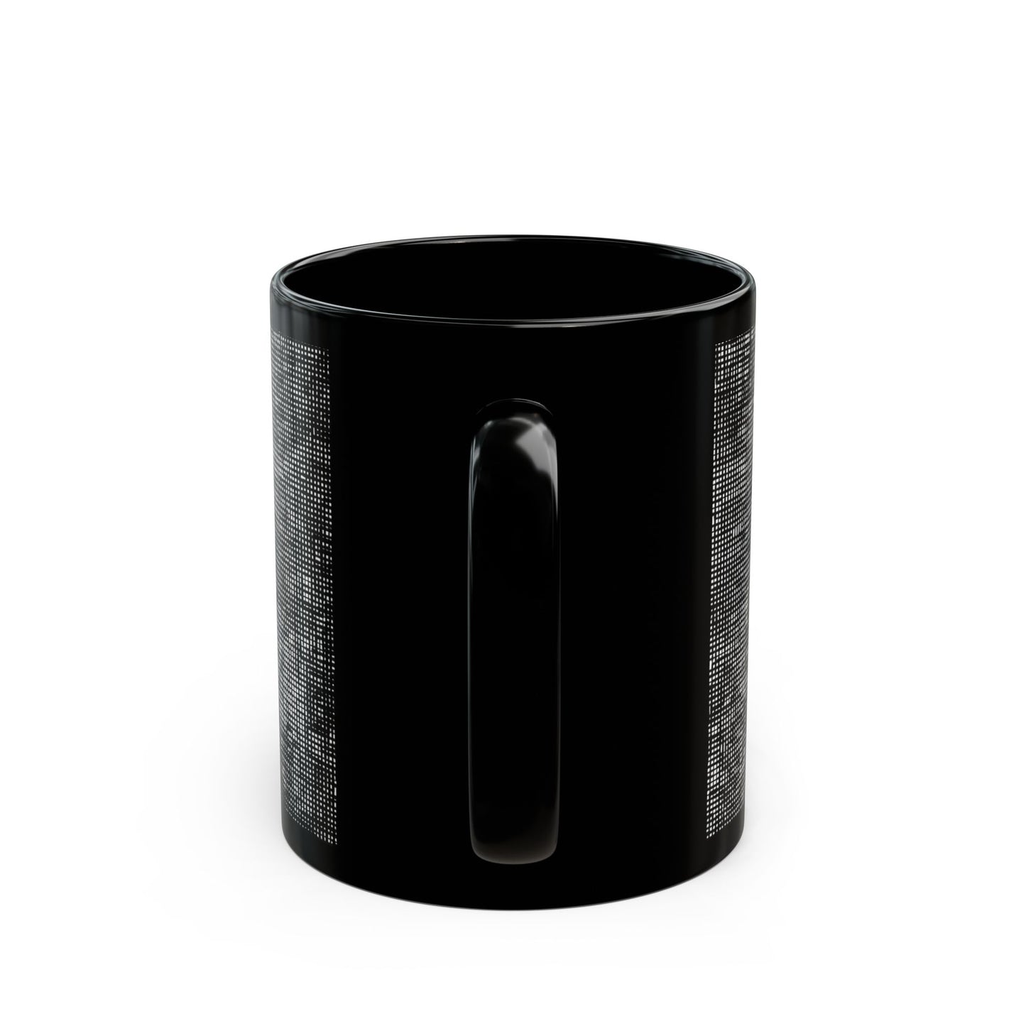 Black Textured Mug "Shadow figures" - Modern black Plaid Ceramic Cup (11oz, 15oz)