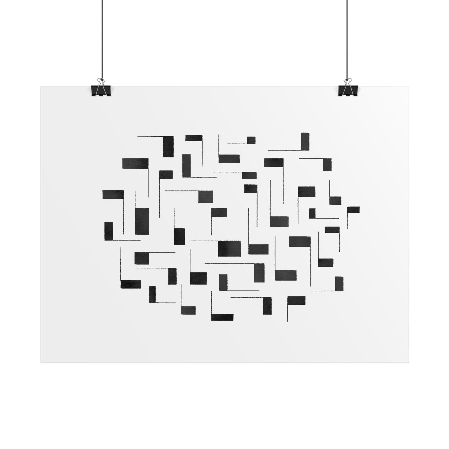 Minimalist Geometric Poster — Black  Abstract Wall Art