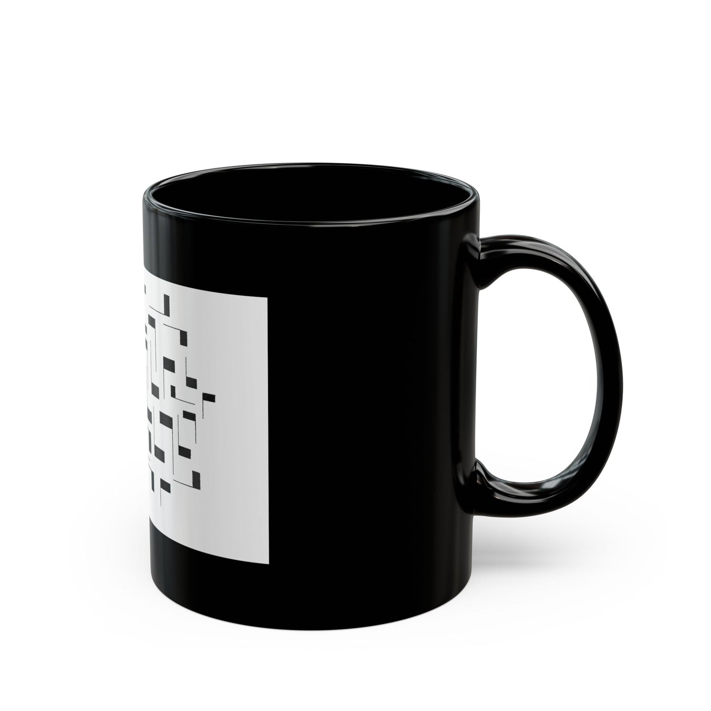 Modern Geometric Black Coffee Mug — office mug (11oz/15oz)