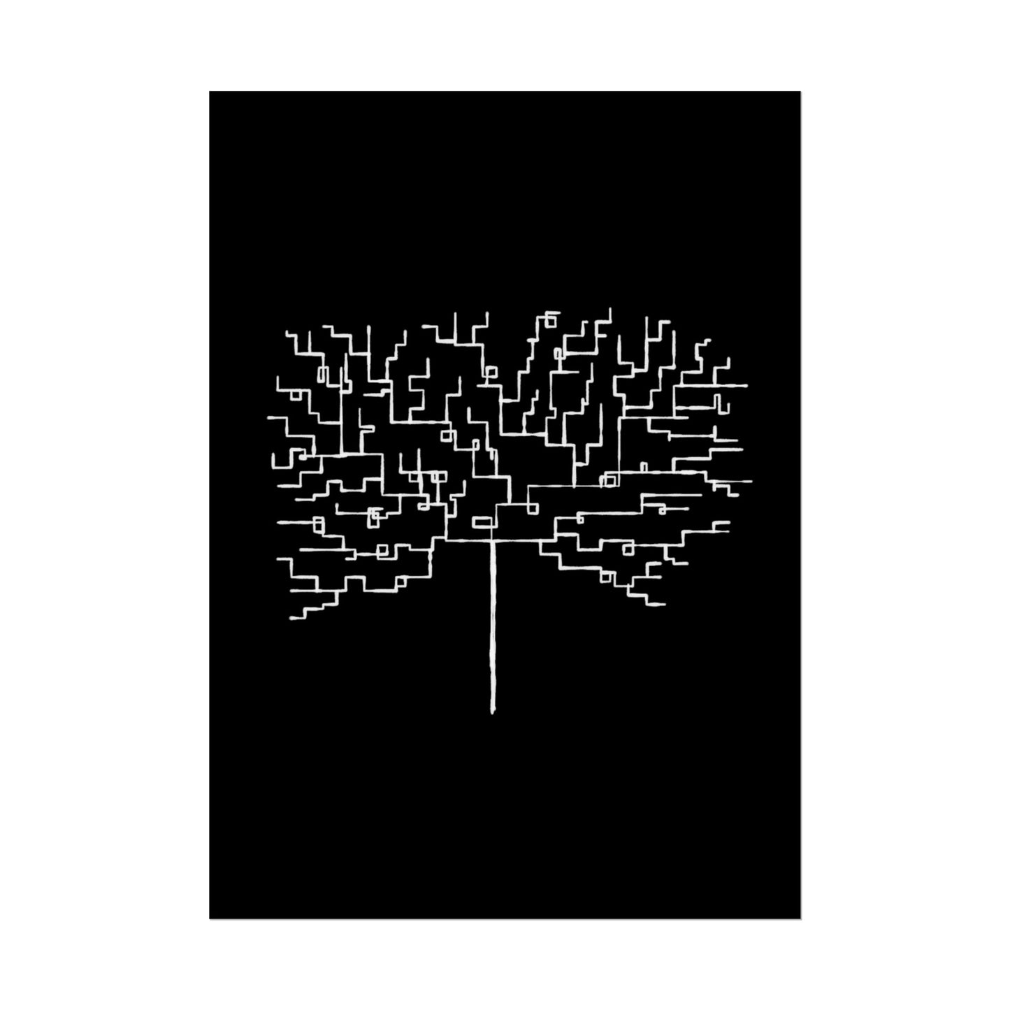 Minimalist Circuit Tree Poster – Modern Tech Wall Art