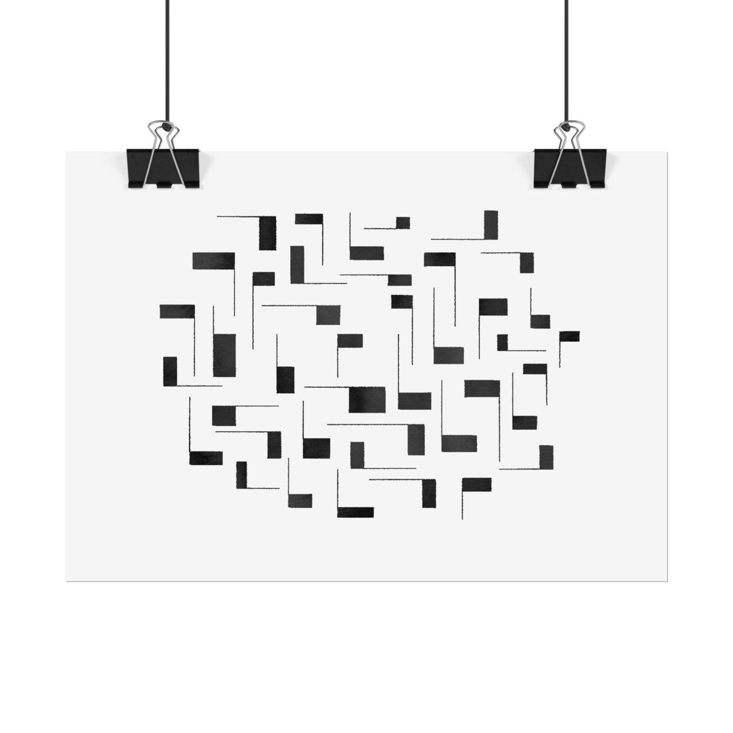 Minimalist Geometric Poster — Black  Abstract Wall Art