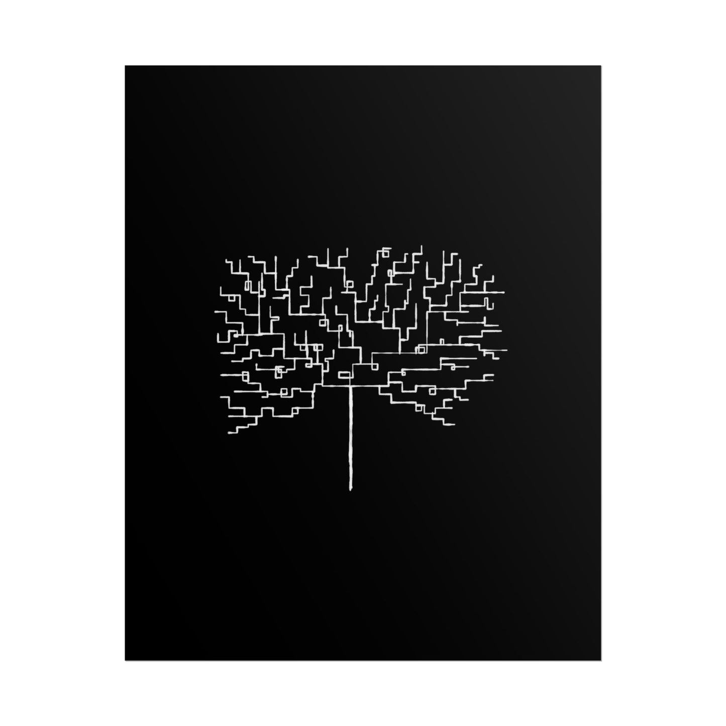 Minimalist Circuit Tree Poster – Modern Tech Wall Art