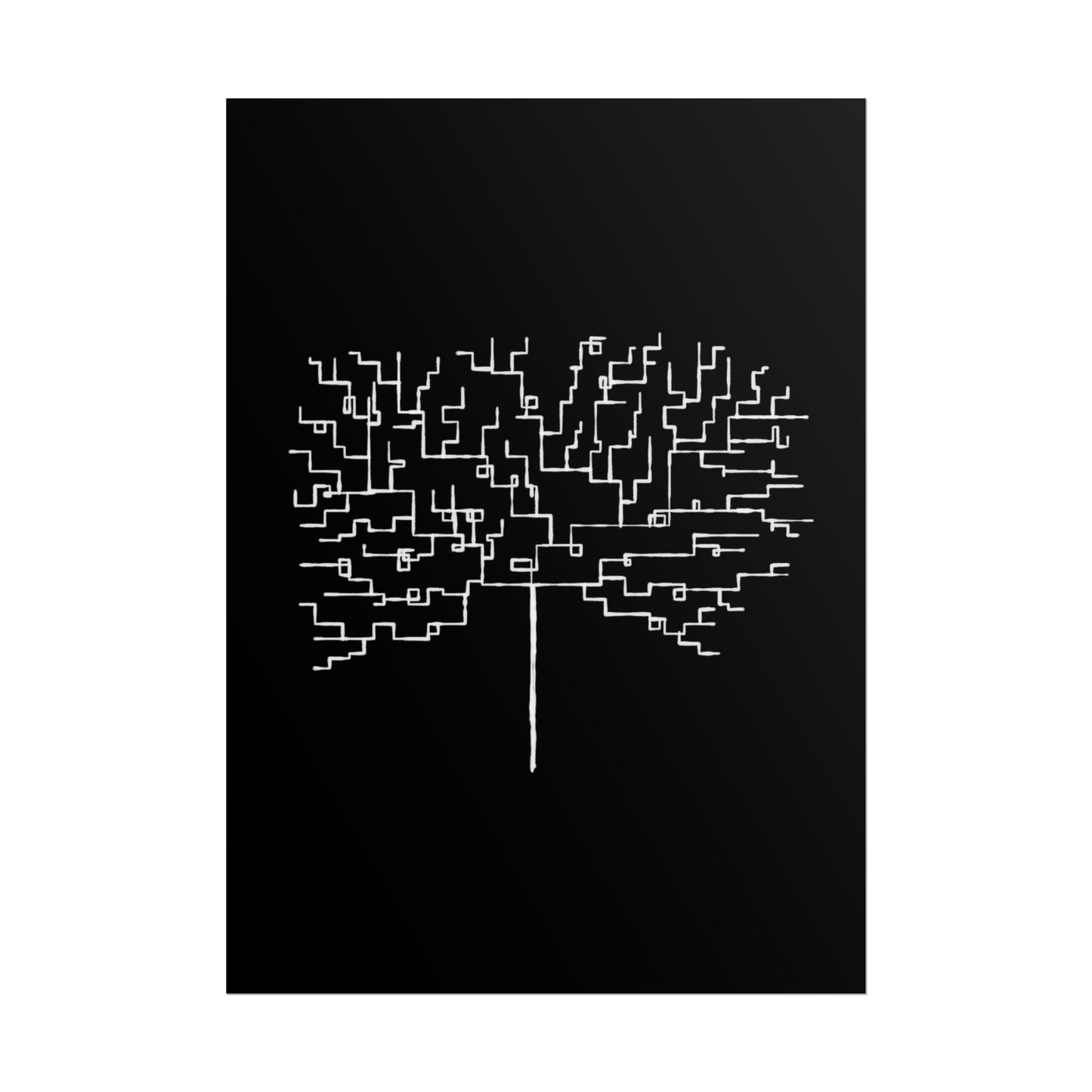 Minimalist Circuit Tree Poster – Modern Tech Wall Art