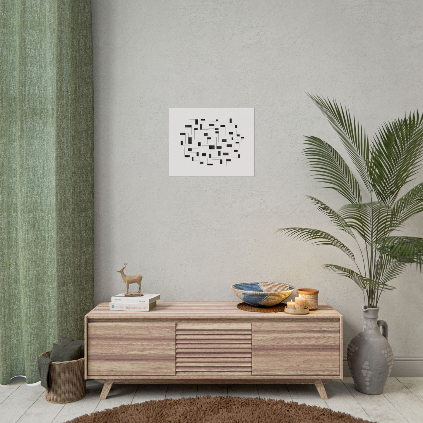 Minimalist Geometric Poster — Black  Abstract Wall Art