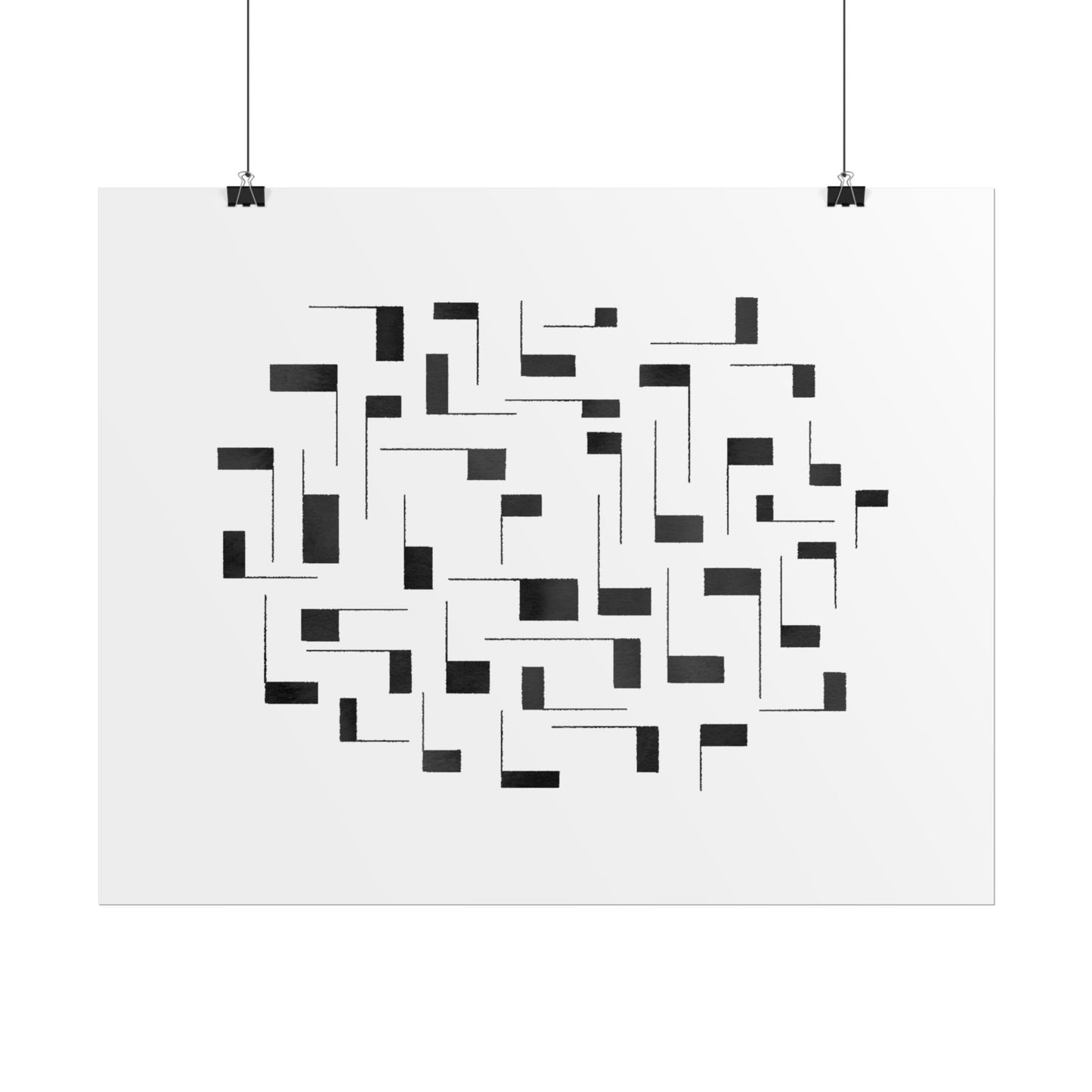 Minimalist Geometric Poster — Black  Abstract Wall Art