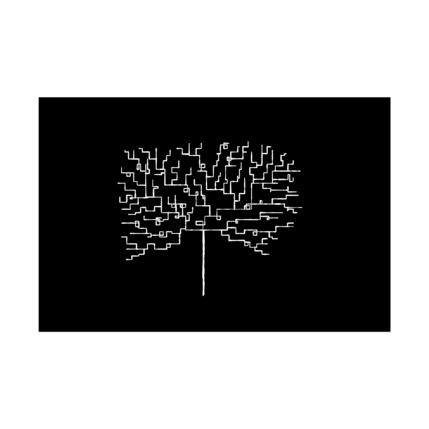 Minimalist Circuit Tree Poster – Modern Tech Wall Art