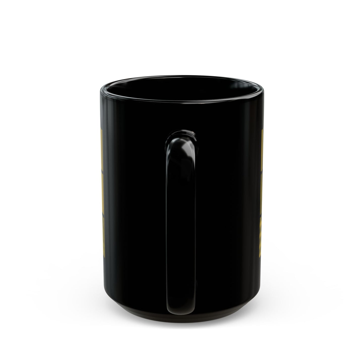 Abstract Gold Grid Black Mug — Obniux Art Ceramic Coffee Cup (11oz/15oz)