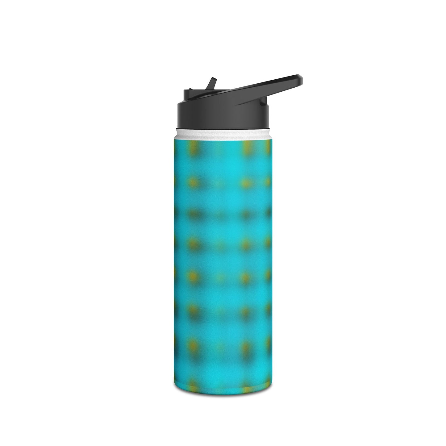 Turquoise Plaid Stainless Steel Water Bottle – Insulated Travel Flask