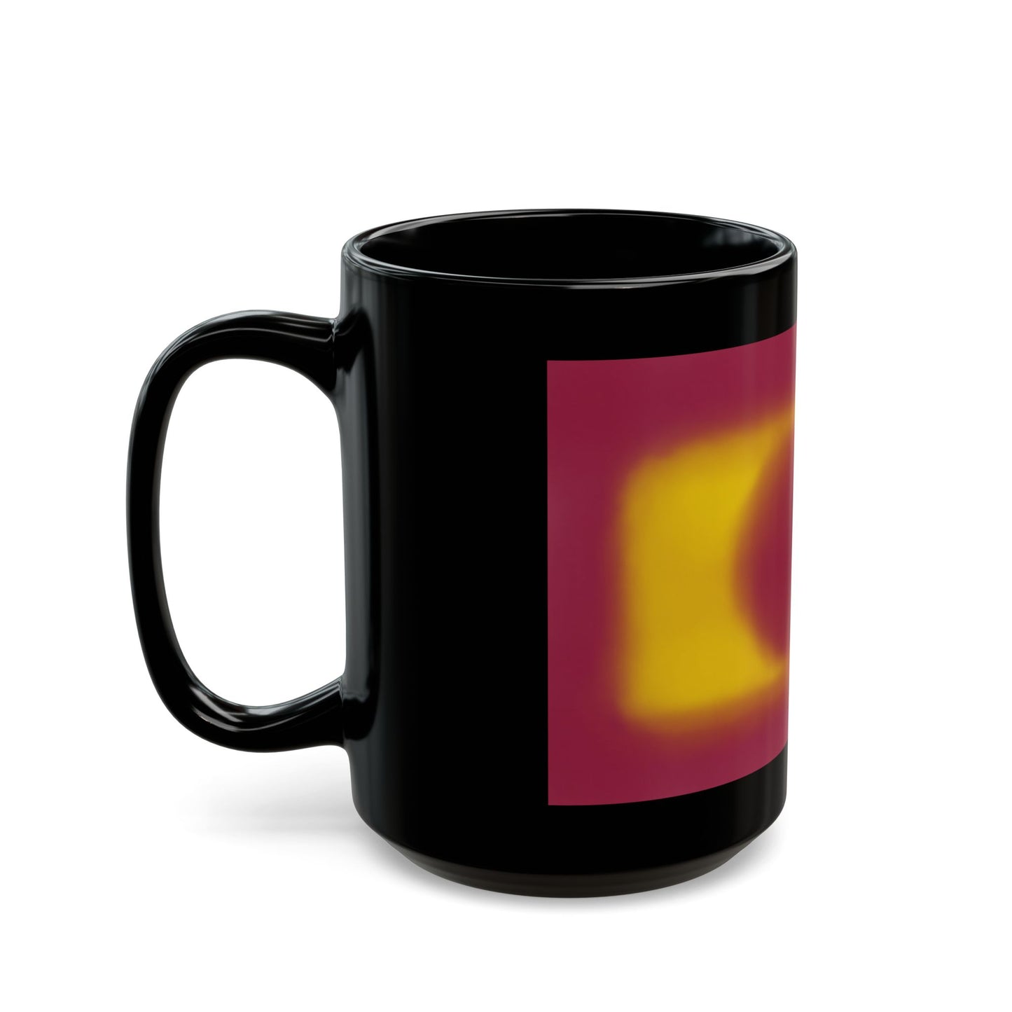 Abstract Sunset Circle Black Mug — Modern Geometric Coffee Cup (11oz, 15oz)