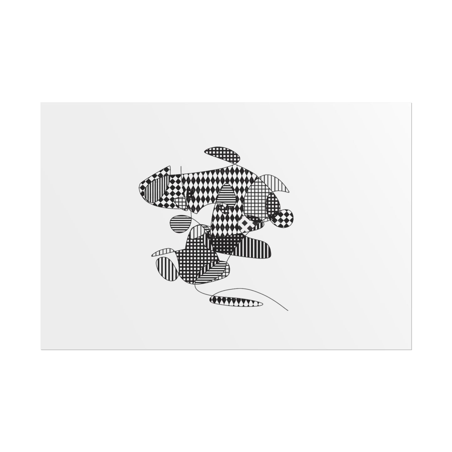 Rolled Poster — Minimal Black curves pattern Art Print