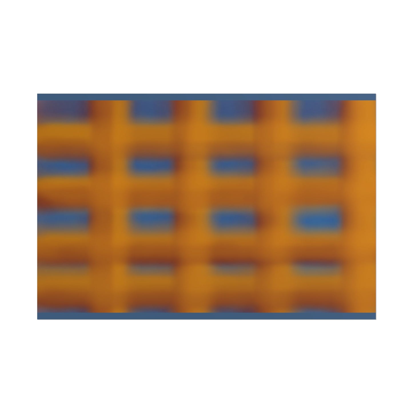 Abstract Grid Rolled Poster – Warm Orange & Blue Modern Wall Art