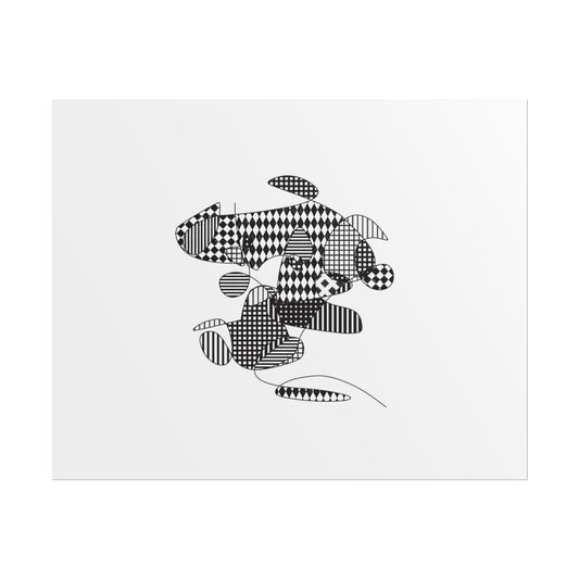 Rolled Poster — Minimal Black curves pattern Art Print