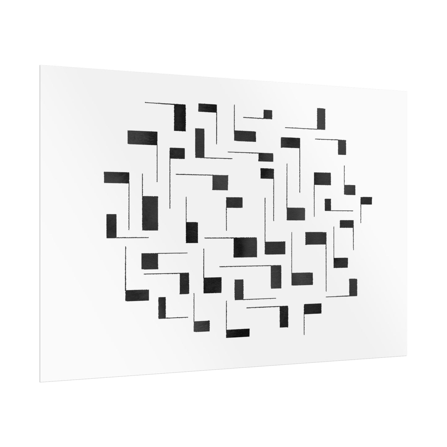 Minimalist Geometric Poster — Black  Abstract Wall Art