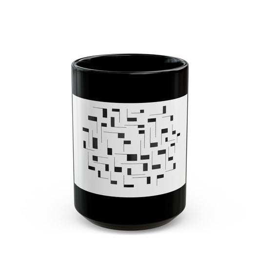 Modern Geometric Black Coffee Mug — office mug (11oz/15oz)