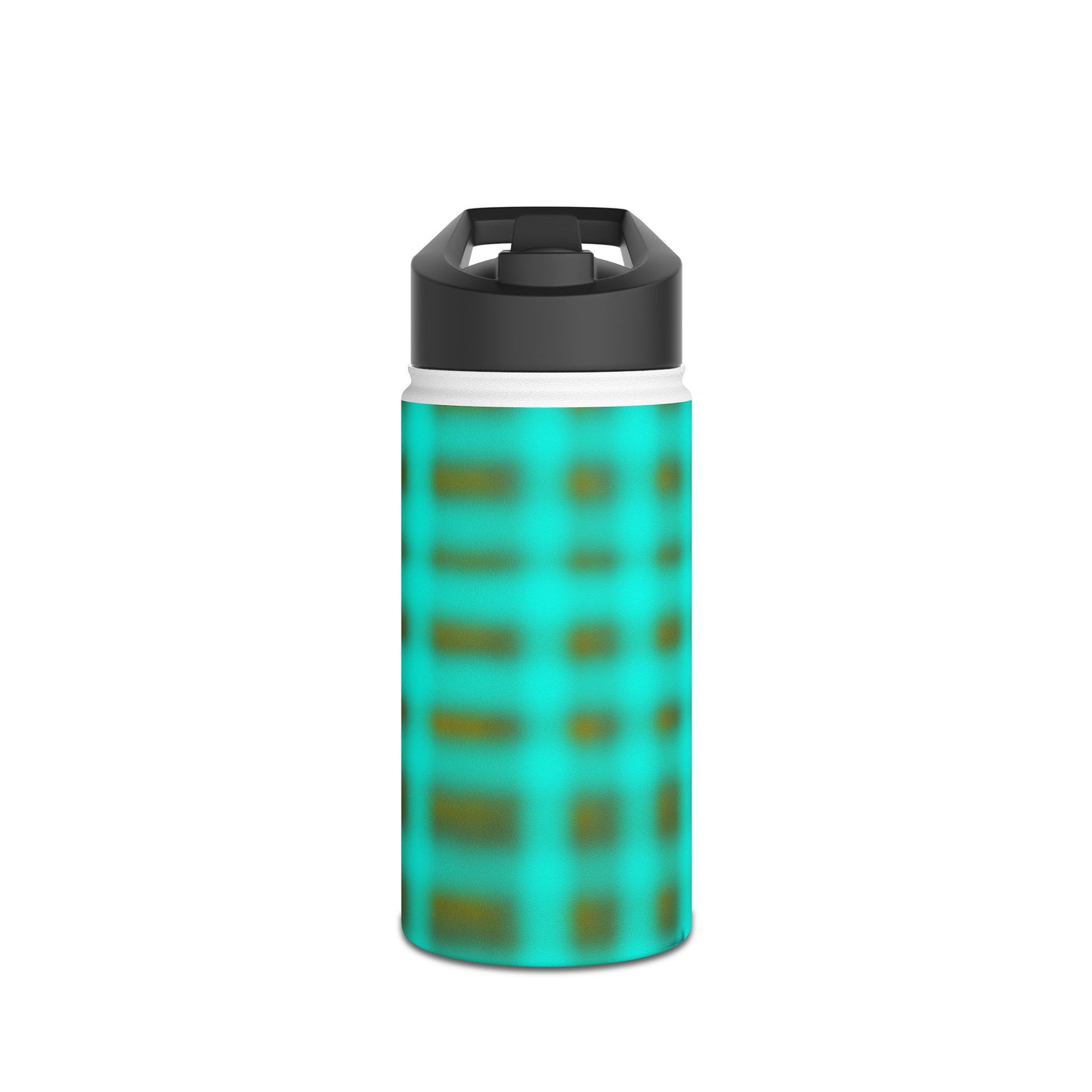 Aqua Plaid Stainless Steel Water Bottle – Insulated Travel Bottle