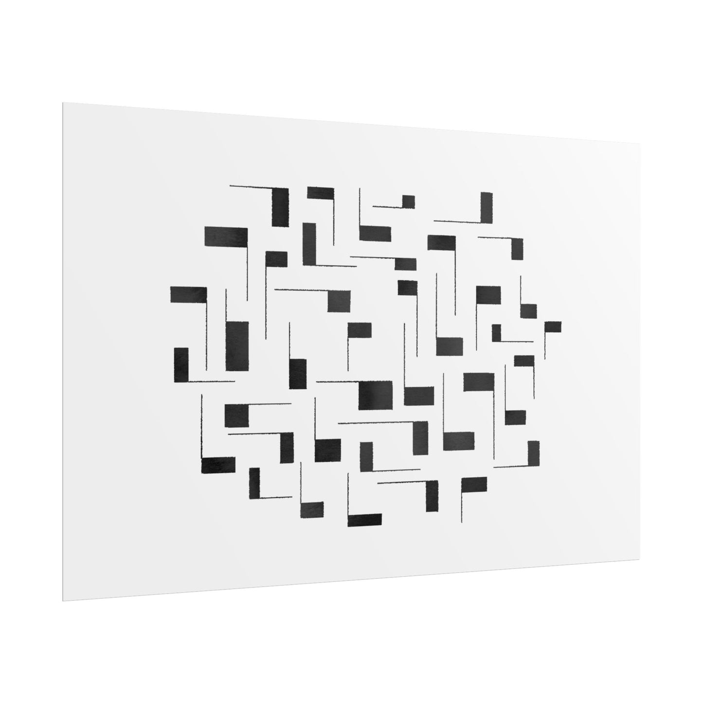 Minimalist Geometric Poster — Black  Abstract Wall Art