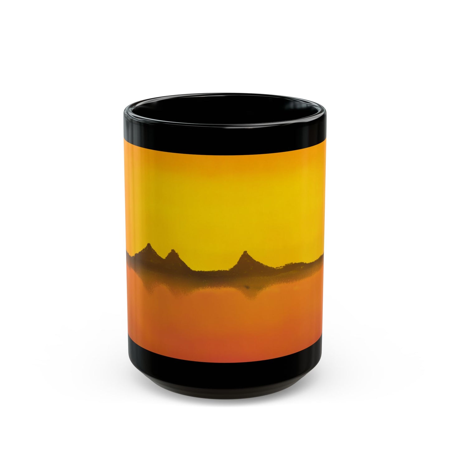 Sunset mountain Desert Silhouette Mug — Black Ceramic Coffee mug (11oz/15oz)