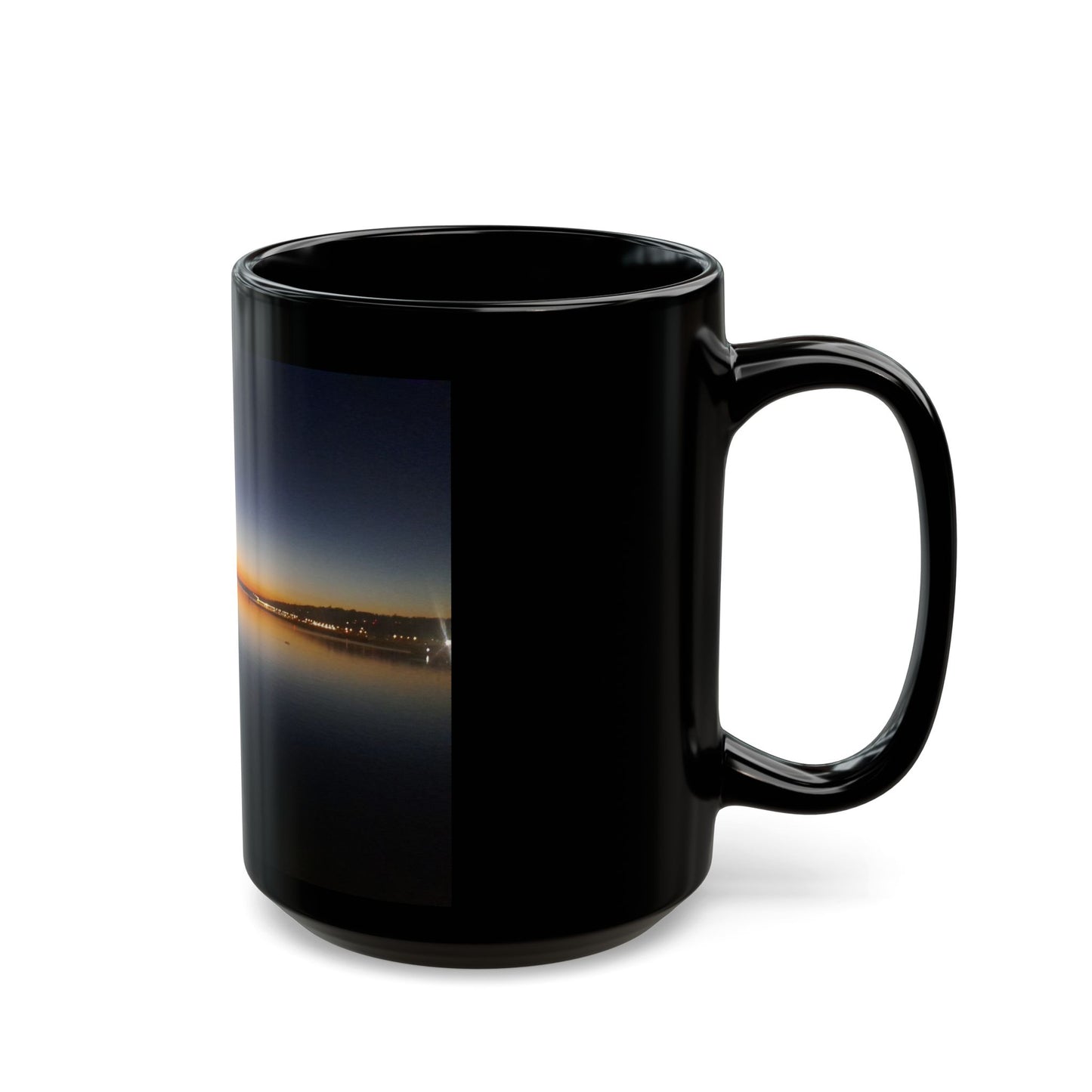 Sunset Horizon Switzerland Black Mug Reflection 11oz/15oz