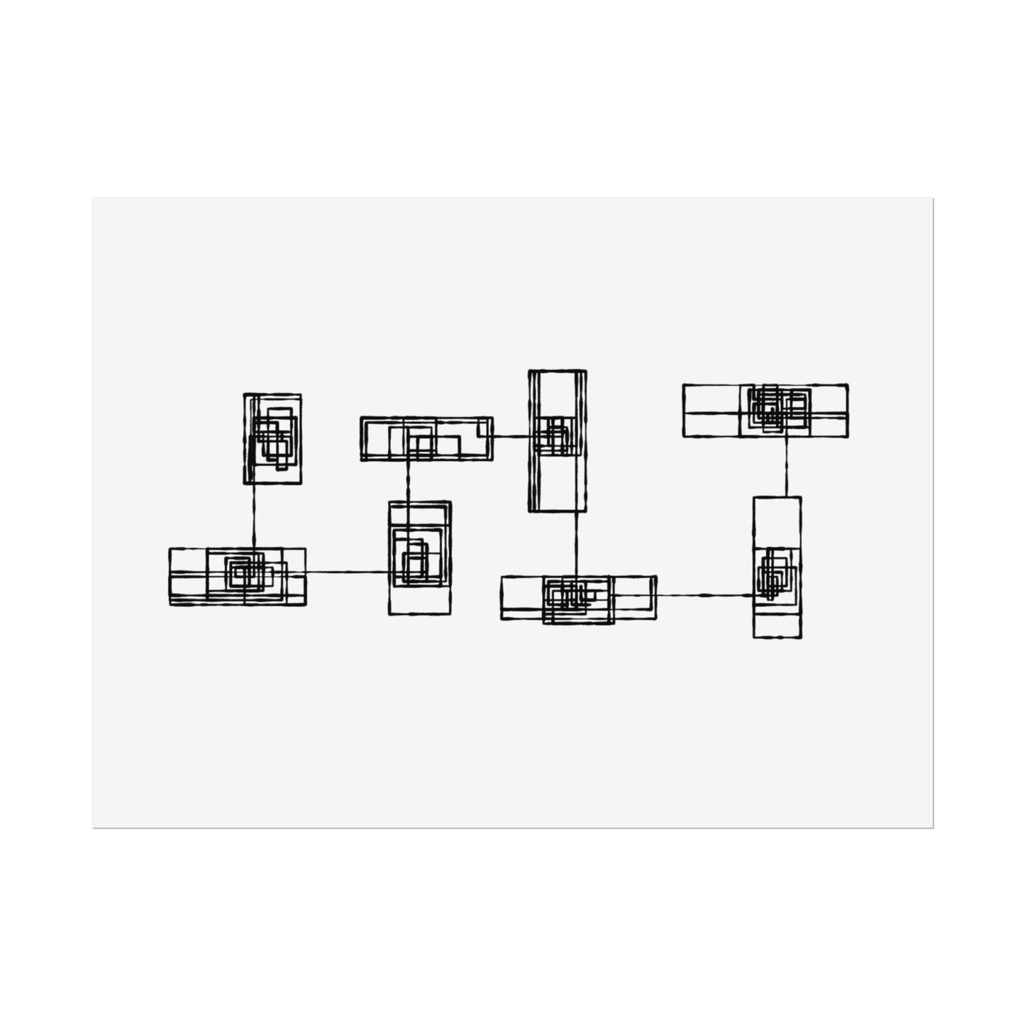 Abstract Minimalist Grid Poster — Modern Geometric Wall Art (Rolled)